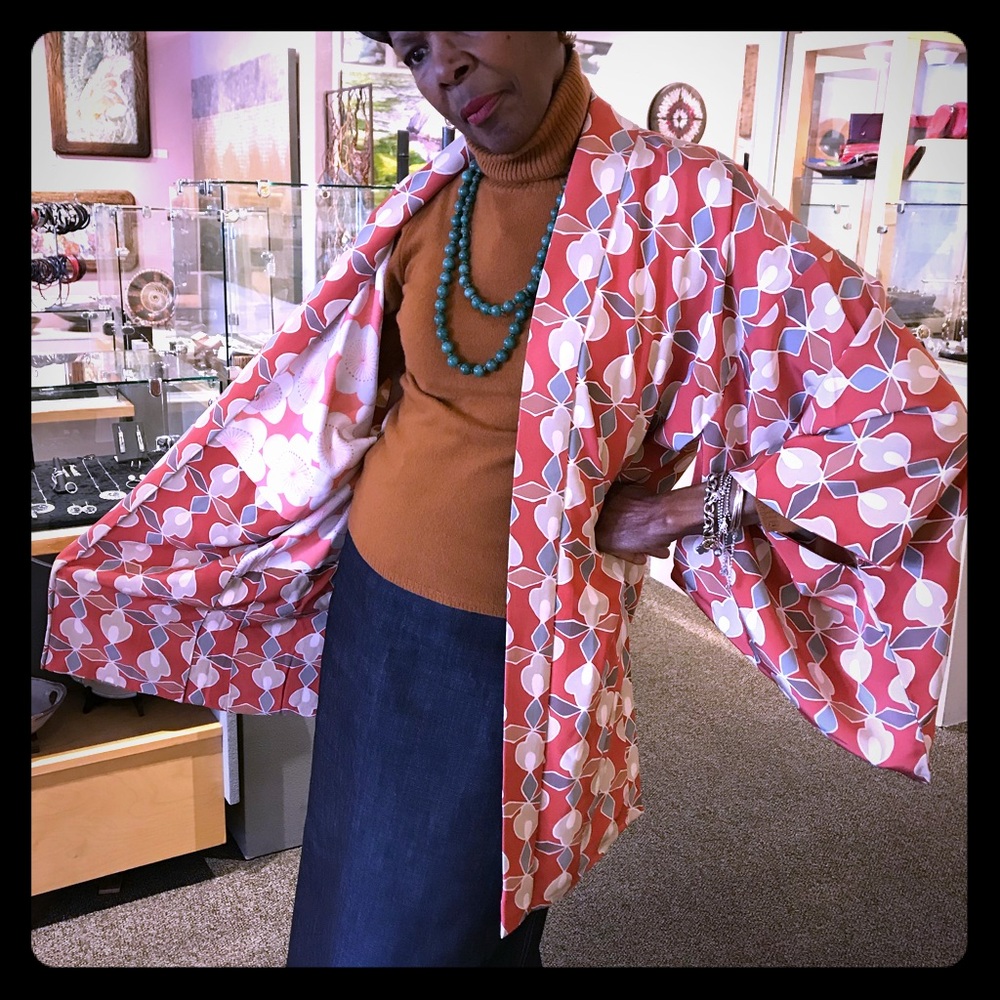 Vintage Batik Lined Kimono Jacket